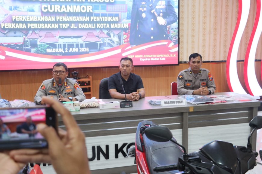 Polres Madiun Kota Berhasil Ungkap Tiga Kasus Pencurian Motor